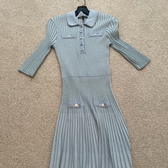 Blue Maje Sweater Dress - Picture 1 of 3